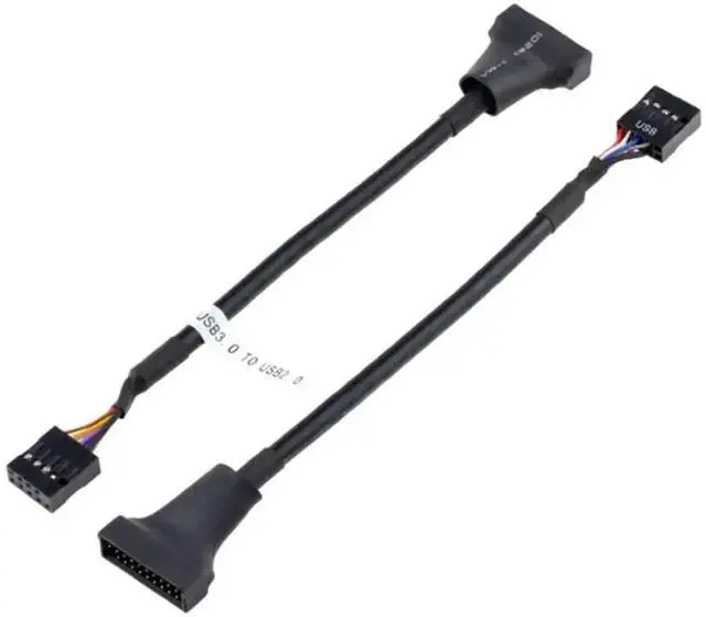 Alt view image 4 of 4 - WRIARICH 20 Pin USB 3.0 Header to 9 Pin USB 2.0 Adapter Cable, Female to Female Converter Wire for Desktop Motherboard