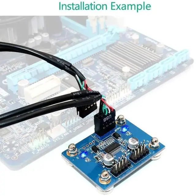 Alt view image 2 of 7 - WRIARICH 30CM 180-Degree USB2.0 9Pin Motherboard Header 1-to-2 Y Splitter Cable | Single Male Header to Dual USB2.0 Male Internal Expansion Cord
