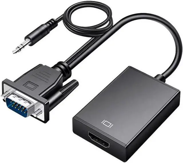 Main image of WRIARICH VGA Male to HDMI Female 1080P Converter Adapter with 3.5mm Audio Cord