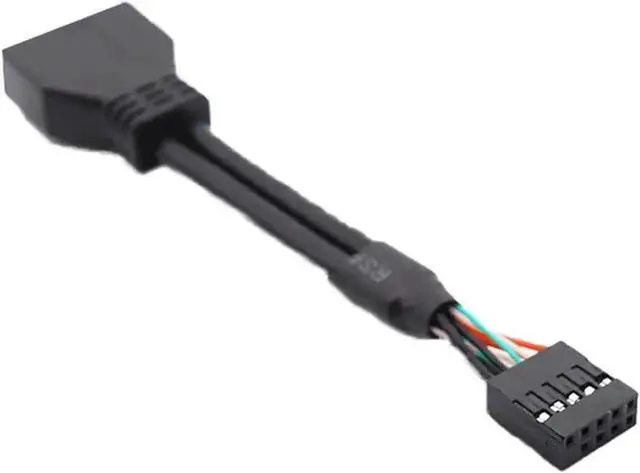 Alt view image 3 of 3 - WRIARICH 2PC Black Mainboard Adapter Cable | USB2.0 9Pin Female to USB3.0 20Pin Male Internal Header Converter