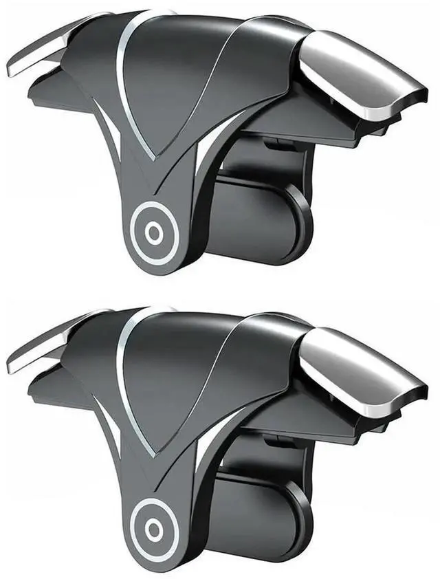 Main image of WRIARICH 1 Pair 4 Finger Mobile Gaming Triggers for PUBG, Aim Shoot Joystick Buttons with Free Finger Sleeves, L1R1 Sensitive Gaming Controller for Android iOS Phone FPS Games