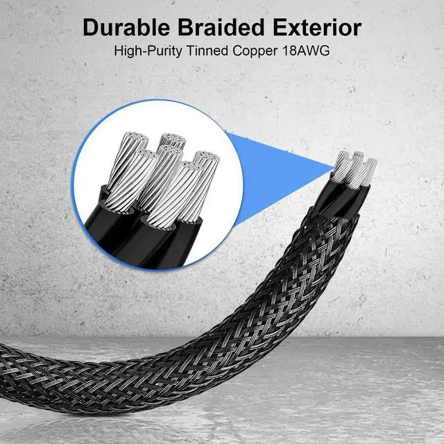 Alt view image 3 of 7 - WRIARICH 1 Pack 9 Inch Braided Dual 6 Pin Female to 8 Pin Male PCIe GPU Power Adapter Cable