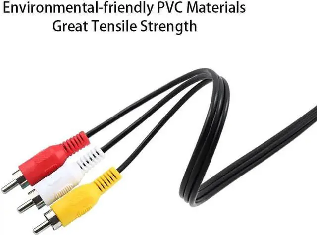 Alt view image 6 of 7 - WRIARICH 5FT 3.5mm 1/8 Inch Male to 3 RCA Male AV Composite Cable, Stereo AUX Audio Video Converter Cord