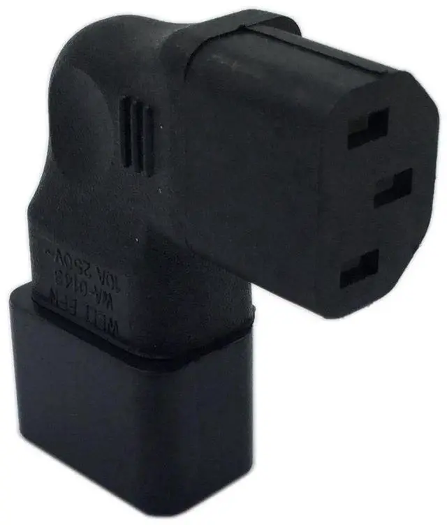 Alt view image 2 of 6 - WRIARICH Right Angle IEC C14 Male to C13 Female Power Extension Cord, 3-Pin IEC 320 for PDU PSU UPS LCD LED TV Wall Mount
