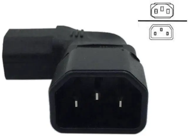 Alt view image 4 of 6 - WRIARICH Right Angle IEC C14 Male to C13 Female Power Extension Cord, 3-Pin IEC 320 for PDU PSU UPS LCD LED TV Wall Mount