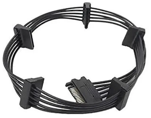 Alt view image 2 of 5 - WRIARICH 2 Pack 21 Inches 15Pin SATA to 5-Port SATA Power Splitter Extension Cable for Storage Drives
