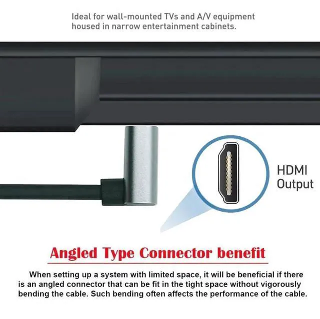 Alt view image 2 of 7 - WRIARICH Downward 90 Degree Stretch Coiled HDMI 2.1 Male to Male Cable, 8K@60Hz Supported for HDTV, PC, Laptops & Monitors
