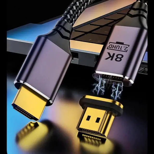 Alt view image 4 of 7 - WRIARICH 0.5M Nylon Braided Magnetic HDMI 2.1 Male to Male Cable, 48Gbps Ultra High Speed Supports 8K@60Hz & 4K@120Hz for TV, Monitor & Computer
