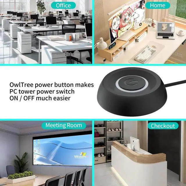 Alt view image 2 of 6 - WRIARICH Desktop PC External Power Switch, Motherboard Power Button Extension Cord with LED Indicator