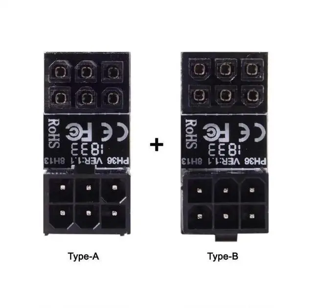 Alt view image 4 of 7 - WRIARICH 2 Pack 180 Degree Angled ATX 6Pin Male to Female GPU Power Adapter Connector, Graphics Card Right Angle Power Turn Plug