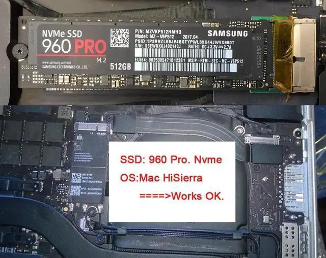 Alt view image 6 of 6 - WRIARICH 12+16 Pin M.2 NGFF M-Key SSD Converter Card, NVMe AHCI Storage Upgrade Adapter for 2014 2015 MacBook A1493 A1502 A1465 A1466