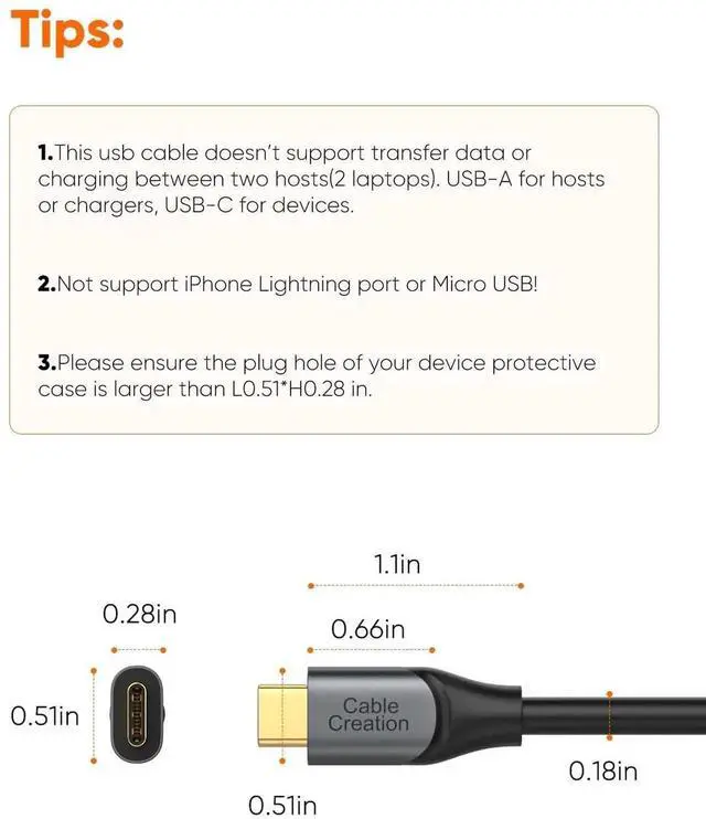 Alt view image 5 of 7 - WRIARICH 1.6FT USB-A 3.2 Gen2 to USB C Cable, 10Gbps 3A Fast Charging Cord Compatible with Android Auto, CarPlay, External SSD, Galaxy S24, iPhone 15/16, Pixel