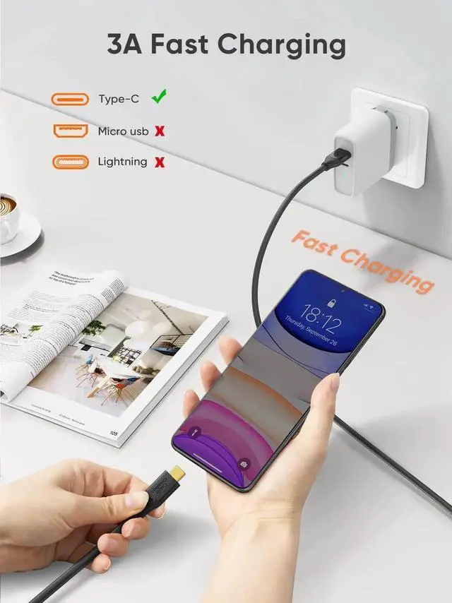Alt view image 7 of 7 - WRIARICH 1.6FT USB-A 3.2 Gen2 to USB C Cable, 10Gbps 3A Fast Charging Cord Compatible with Android Auto, CarPlay, External SSD, Galaxy S24, iPhone 15/16, Pixel