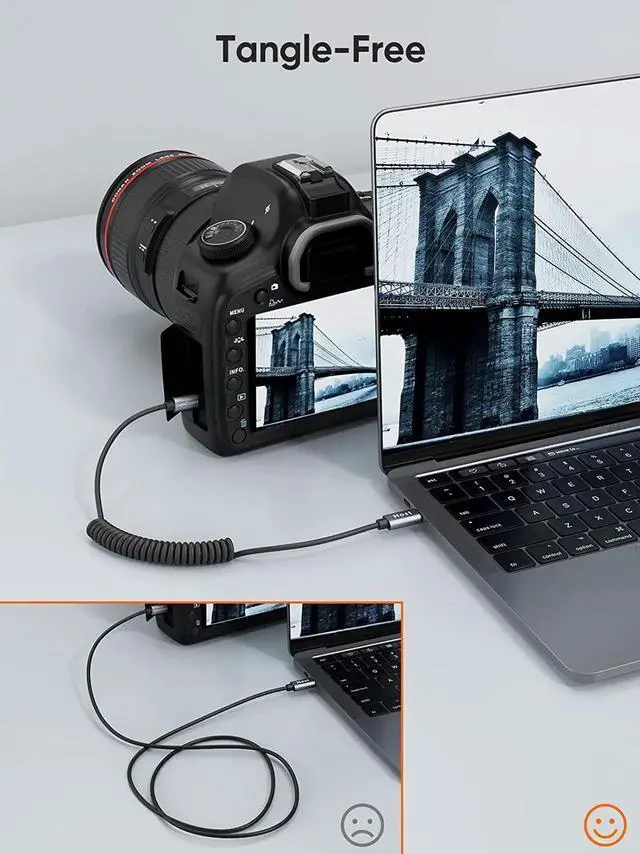 Alt view image 2 of 7 - WRIARICH 4FT/1.2M Coiled USB-C to Micro USB OTG Cable, 480Mbps Charging & Data Cord, Black
