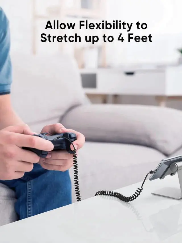Alt view image 4 of 7 - WRIARICH 4FT/1.2M Coiled USB-C to Micro USB OTG Cable, 480Mbps Charging & Data Cord, Black