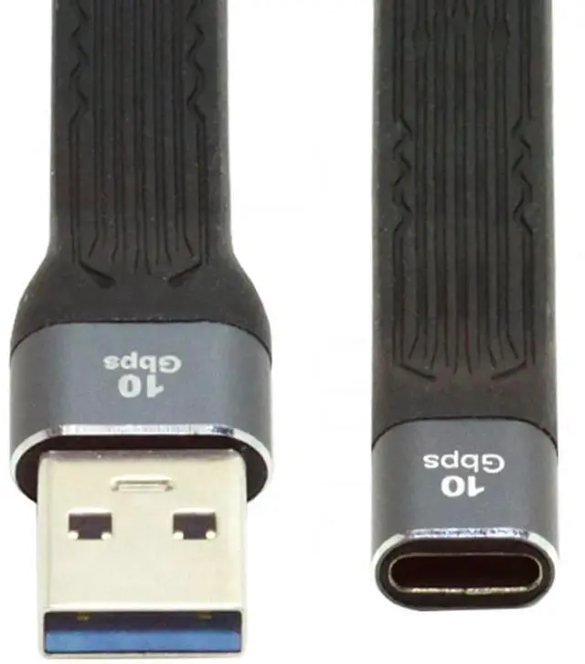 Alt view image 7 of 7 - WRIARICH 13cm Flat Slim FPC Cable, USB 3.1 Type C Female to USB 3.0 Type A Male, 10Gbps Data Transfer for Laptop Phone