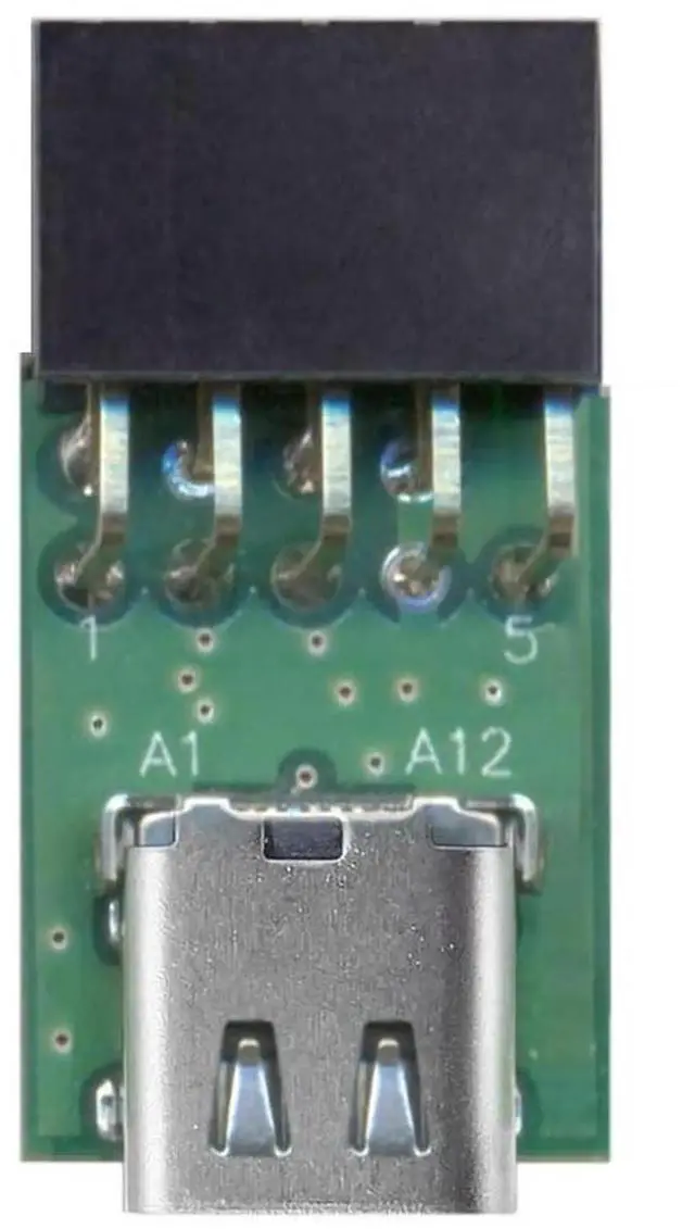 Main image of WRIARICH Single Port USB-C Female to Motherboard 9Pin 10Pin USB Header PCBA Adapter, 480Mbps USB 2.0 Internal Front Panel Connector for DIY Desktop PC