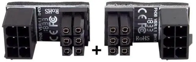 Main image of WRIARICH 180 Degree Angled ATX 6Pin Female to Male GPU Power Adapter for Desktop Graphics Cards