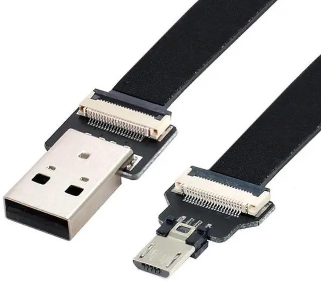 Main image of WRIARICH 1.0M Flat Ribbon Micro USB Male to Male Extension Cable | USB2.0 Flexible Flex Cord