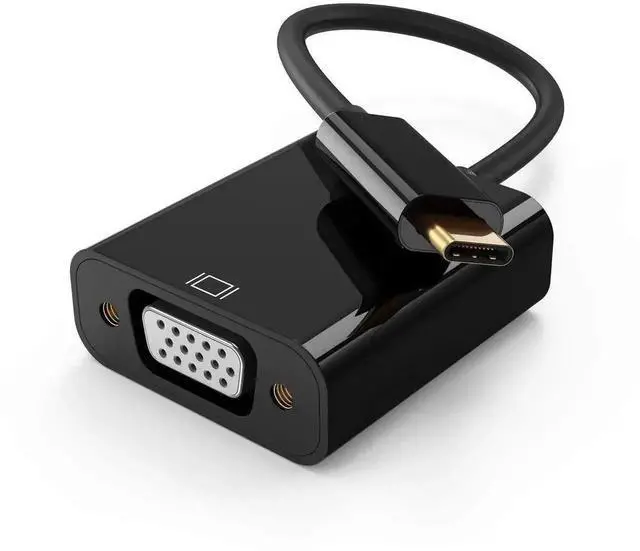 Main image of WRIARICH USB C Male to VGA Female Adapter 1080P@60Hz, Thunderbolt 3/4 Type C to VGA Converter Black Compatible with iPhone 15 Plus/15 Pro Max, MacBook Pro, iPad Pro, Surface Book 2