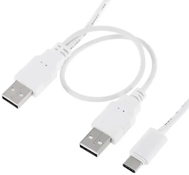 Alt view image 4 of 6 - WRIARICH USB3.1 Type-C to Dual USB-A Male Y Splitter Cable | Extra Power Supplement for External Hard Drive & Smartphones