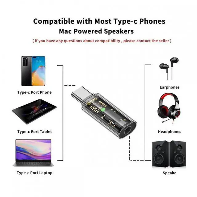 Alt view image 2 of 7 - WRIARICH 2PCS USB-C to 3.5mm Audio Adapter, Type C to AUX Jack with Mic Function, 16bit 48kHz External Sound Card for Phone Tablet Laptop