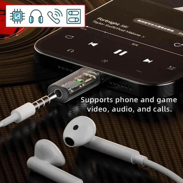 Alt view image 5 of 7 - WRIARICH 2PCS USB-C to 3.5mm Audio Adapter, Type C to AUX Jack with Mic Function, 16bit 48kHz External Sound Card for Phone Tablet Laptop