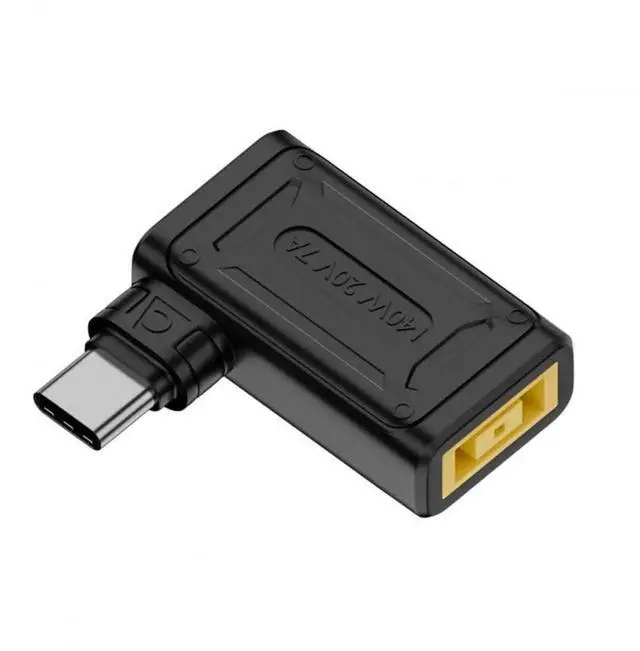 Alt view image 2 of 7 - WRIARICH 90 Degree Angled Rectangle ThinkPad X1 DC Jack to USB-C Female Power Adapter, 100W 140W PD Fast Charging Converter for Laptops & Phones