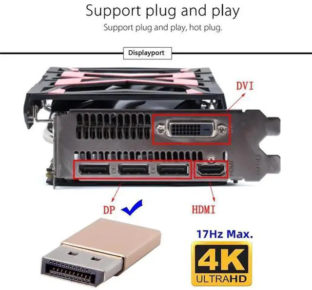 Alt view image 7 of 7 - WRIARICH DP Virtual Display Dummy Plug, Headless Ghost Display Emulator, Stable 2560x1600@60Hz for Headless PC, Remote Desktop, Mining Rig & Virtual Machine
