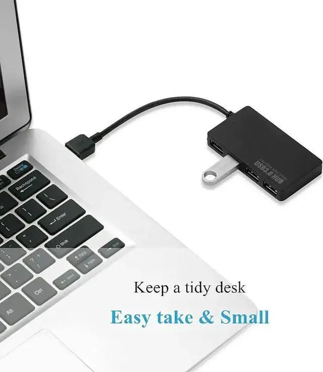 Alt view image 3 of 6 - WRIARICH 4 Port USB 3.0 Hub Ultra Slim Portable USB Port Expander, High Speed Data Splitter for Keyboard Mouse Printer USB Fan Lamp Flash Drives & Portable Storage Devices