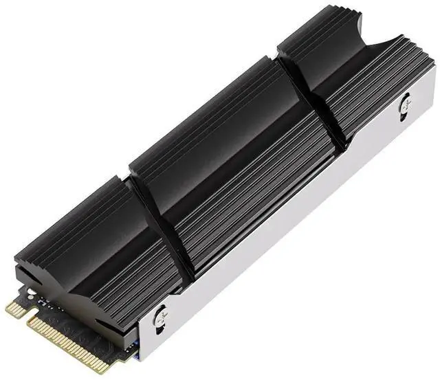 Main image of WRIARICH Black Double-Sided Aluminum M.2 2280 SSD Heatsink with Thermal Pads, Compatible with PC & PS5 NVMe SSD