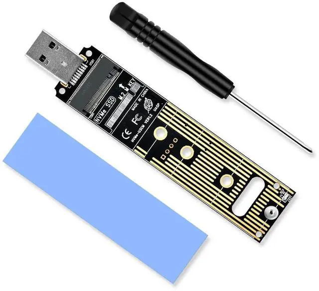 Main image of WRIARICH USB 3.1 Gen 2 M.2 NVMe SSD Adapter, 10Gbps M-Key External SSD Reader with UASP, Supports Up to 4TB, Fits 2230/2242/2260/2280 NVMe Drives Only