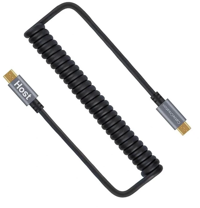 Main image of WRIARICH Black Coiled Micro USB to Micro USB Cable, 0.56ft-4ft Retractable OTG Cord with Gold-Plated Connectors & Aluminum Shell for Raspberry Pi Zero, Phones, DJI Remote