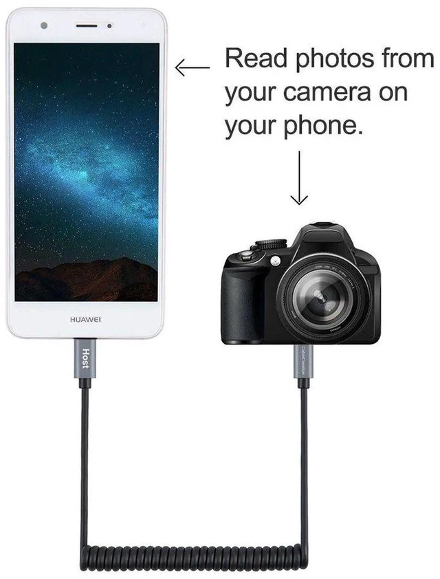 Alt view image 6 of 7 - WRIARICH Black Coiled Micro USB to Micro USB Cable, 0.56ft-4ft Retractable OTG Cord with Gold-Plated Connectors & Aluminum Shell for Raspberry Pi Zero, Phones, DJI Remote