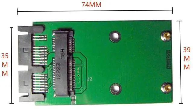 Alt view image 2 of 7 - WRIARICH Mini PCI-E mSATA to 1.8" Micro SATA 16Pin PCB Adapter