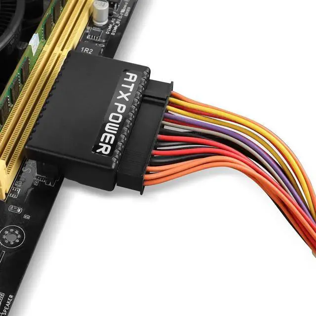 Alt view image 6 of 6 - WRIARICH 90 Degree ATX 24Pin Power Adapter Board, 24Pin ATX Male to Female Right Angle PSU Connector for Desktop Motherboard