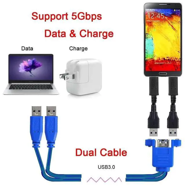 Alt view image 2 of 7 - WRIARICH 0.5M USB 3.0 Front Panel Header Extension Cable, 2 Male to 2 Female Cord with Panel Mount Screws