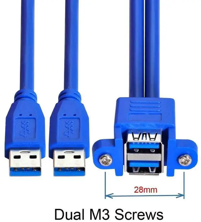 Alt view image 7 of 7 - WRIARICH 0.5M USB 3.0 Front Panel Header Extension Cable, 2 Male to 2 Female Cord with Panel Mount Screws