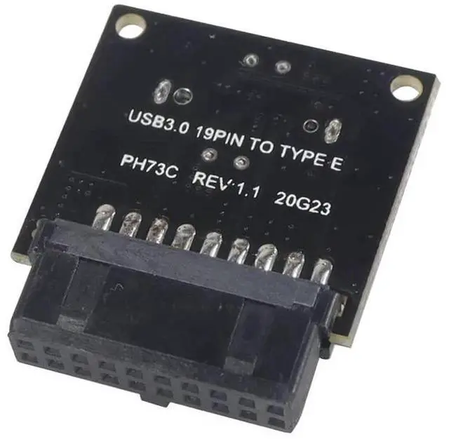 Alt view image 4 of 5 - WRIARICH 1PC Black USB 3.0 20Pin to Type-E Cable, USB 3.1 Front Panel Socket Adapter for Motherboard