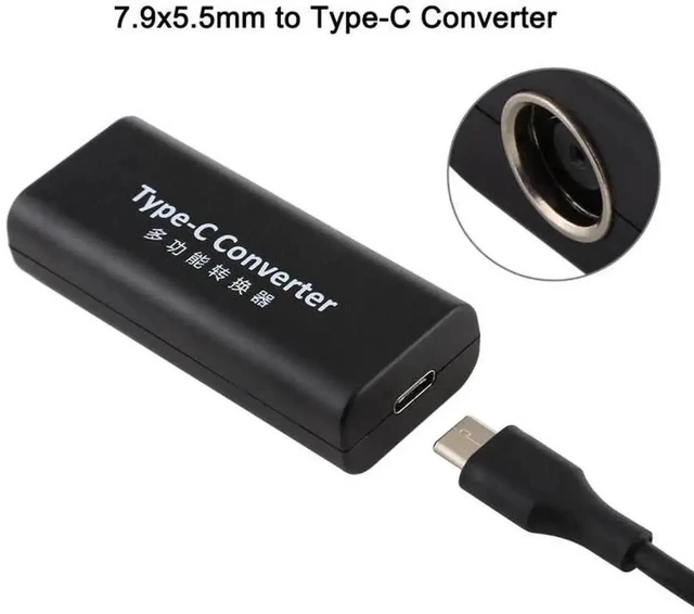 Alt view image 5 of 5 - WRIARICH 15cm DC 7.9×5.5mm Female to USB-C Female Power Conversion Adapter Cable
