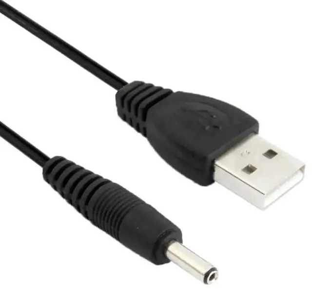 Alt view image 2 of 3 - WRIARICH 1.2m Black USB A Male to DC 3.5×1.35mm Barrel Jack Power Supply Cable