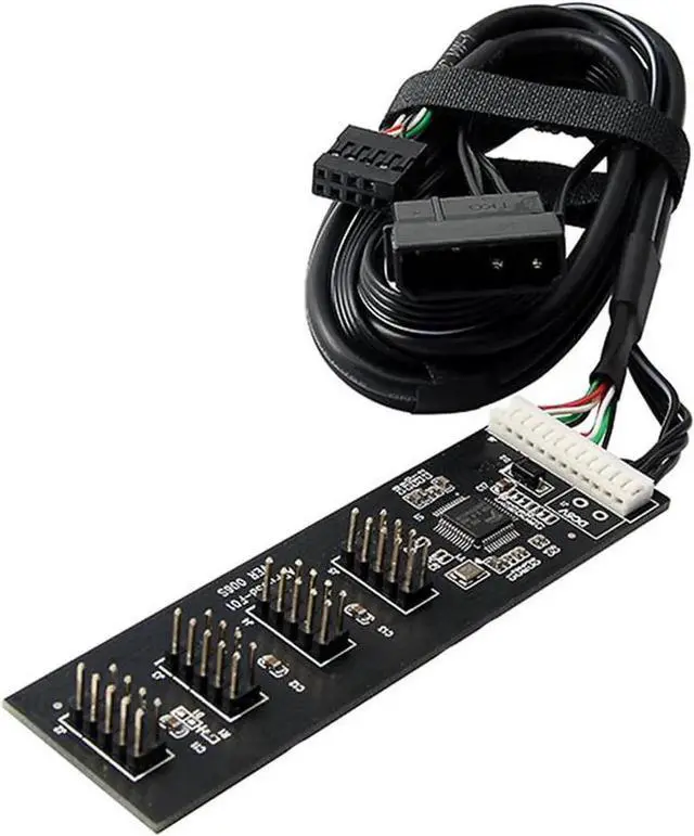Main image of WRIARICH 1.64FT USB 2.0 9Pin Header 1 to 4 Port Splitter, 4-Port Motherboard Hub Adapter with Molex Power