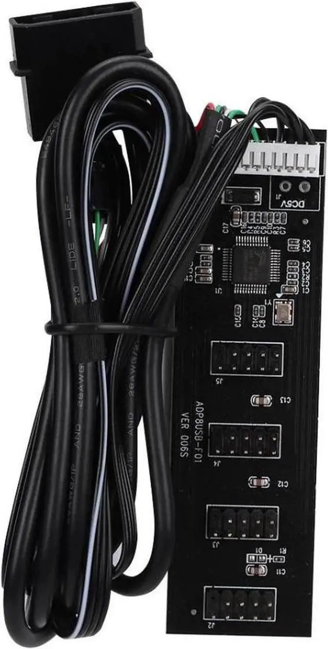 Alt view image 5 of 5 - WRIARICH 1.64FT USB 2.0 9Pin Header 1 to 4 Port Splitter, 4-Port Motherboard Hub Adapter with Molex Power