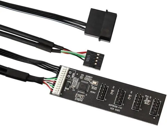 Alt view image 3 of 5 - WRIARICH 1.64FT USB 2.0 9Pin Header 1 to 4 Port Splitter, 4-Port Motherboard Hub Adapter with Molex Power