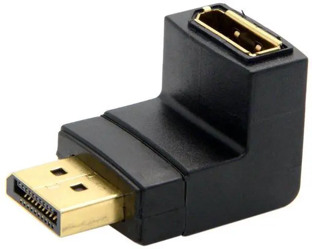 Alt view image 6 of 7 - WRIARICH 90 Degree Up Angled DisplayPort Male to Female Extension Adapter, Black Low Profile DP Right Angle Extender Connector for Laptops GPUs Monitors Desktops