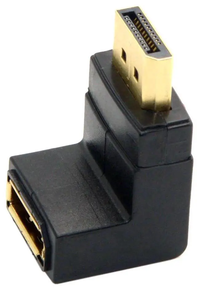 Alt view image 7 of 7 - WRIARICH 90 Degree Up Angled DisplayPort Male to Female Extension Adapter, Black Low Profile DP Right Angle Extender Connector for Laptops GPUs Monitors Desktops