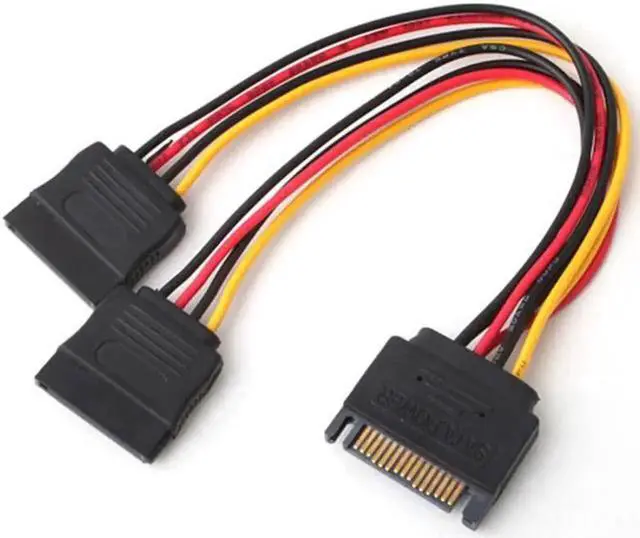 Alt view image 5 of 5 - WRIARICH 1 Pack 7 Inch 15 Pin SATA Power Y Splitter Cable, SATA Male to Dual Female Power Extension Cord for HDD & SSD