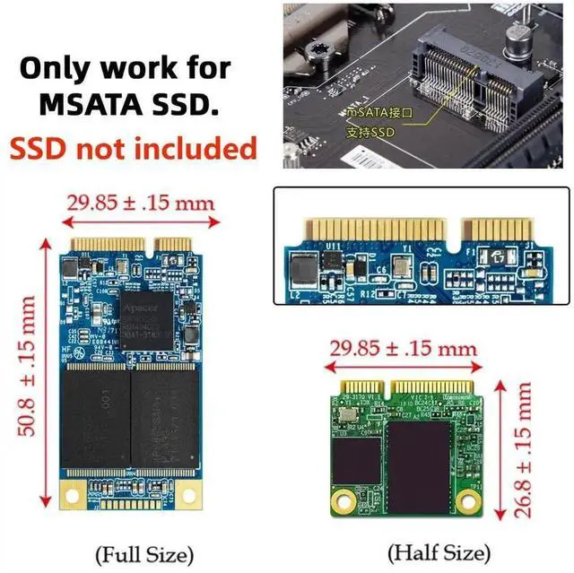 Alt view image 3 of 7 - WRIARICH Mini PCI-E mSATA SSD to SATA 3.0 22Pin 2.5 Inch HDD PCBA Adapter Converter Card for Laptop & Desktop Storage Upgrade