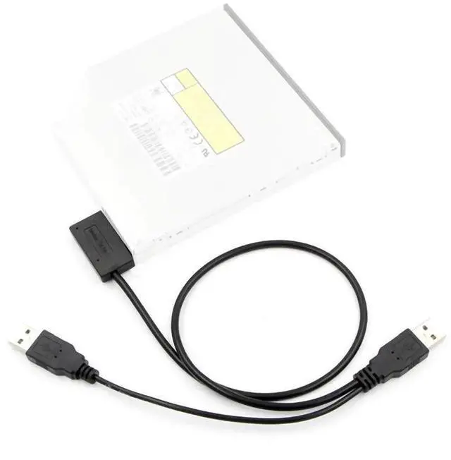 Alt view image 4 of 5 - WRIARICH USB 2.0 to 7+6P 13Pin Slimline SATA Cable, External Power & Data Converter for Laptop ODD CD/DVD-ROM Hard Drive Caddy