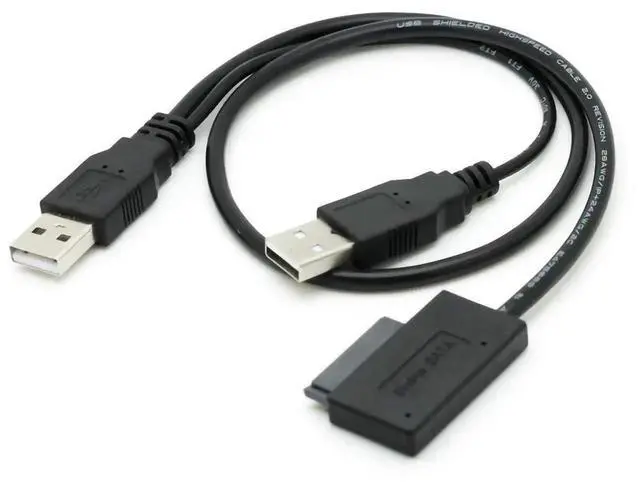 Alt view image 5 of 5 - WRIARICH USB 2.0 to 7+6P 13Pin Slimline SATA Cable, External Power & Data Converter for Laptop ODD CD/DVD-ROM Hard Drive Caddy